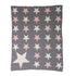 Grey Ivory And Pink Stars Knitted Baby Blanket