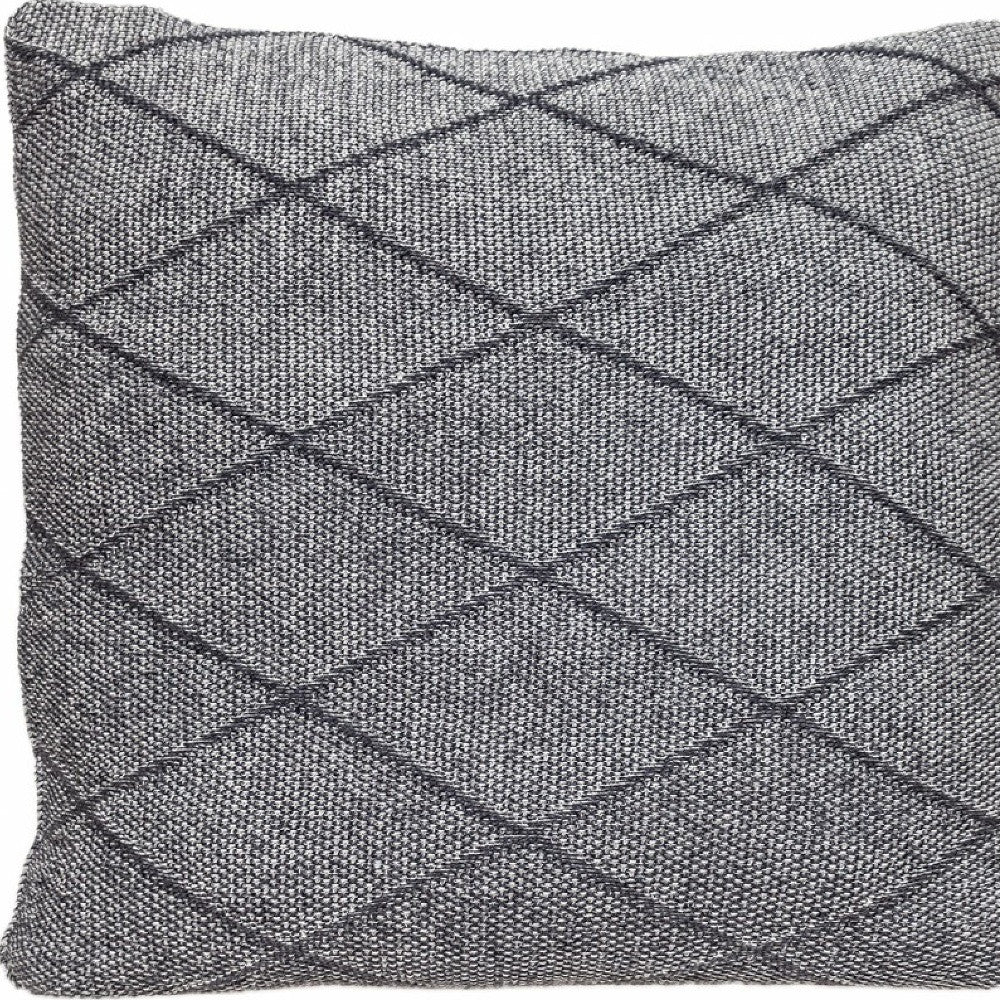 20" Gray Cotton Throw Pillow