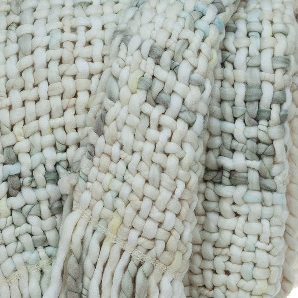 Boho Neutral Basketweave Throw Blanket