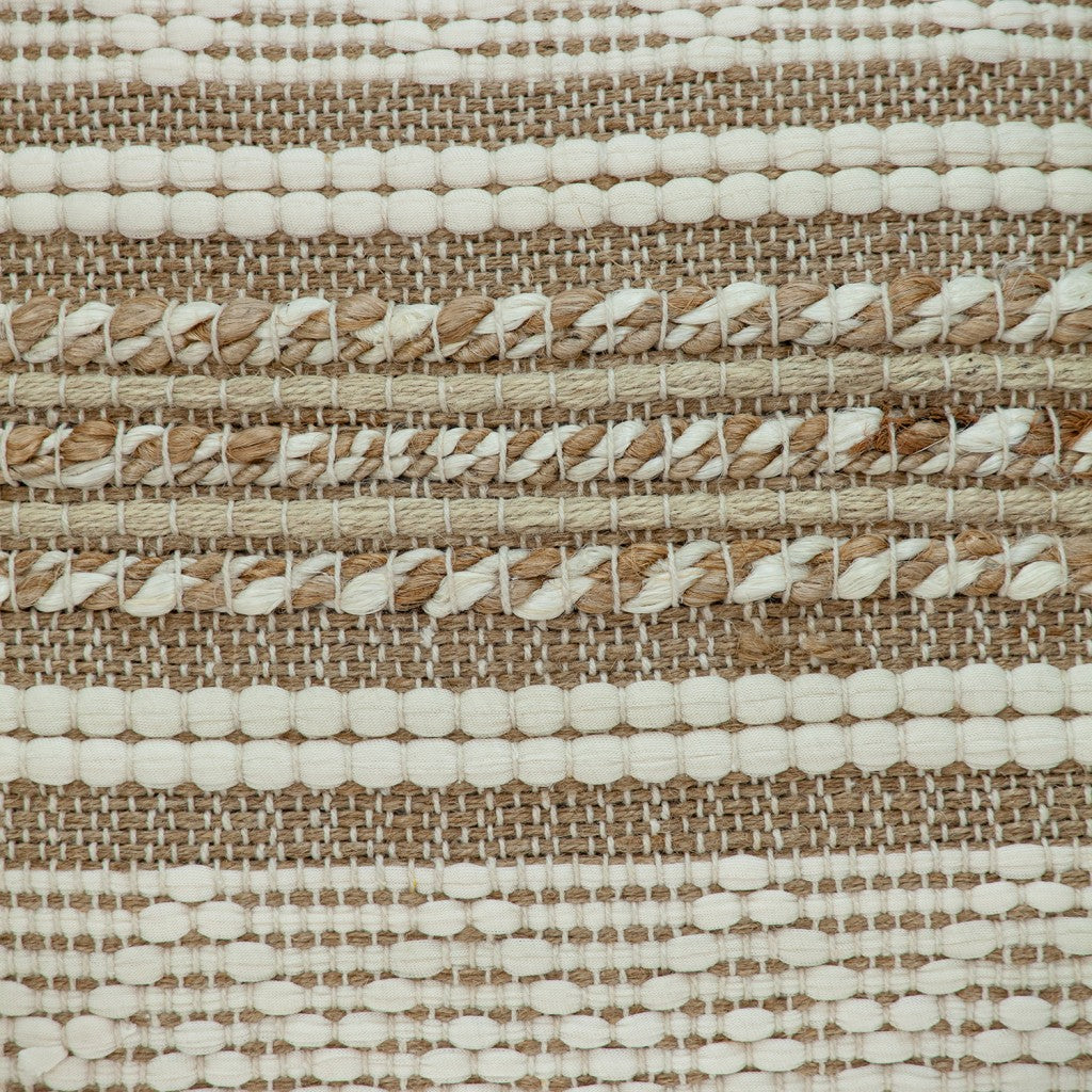 Linen And Brown Jute Throw Pillow