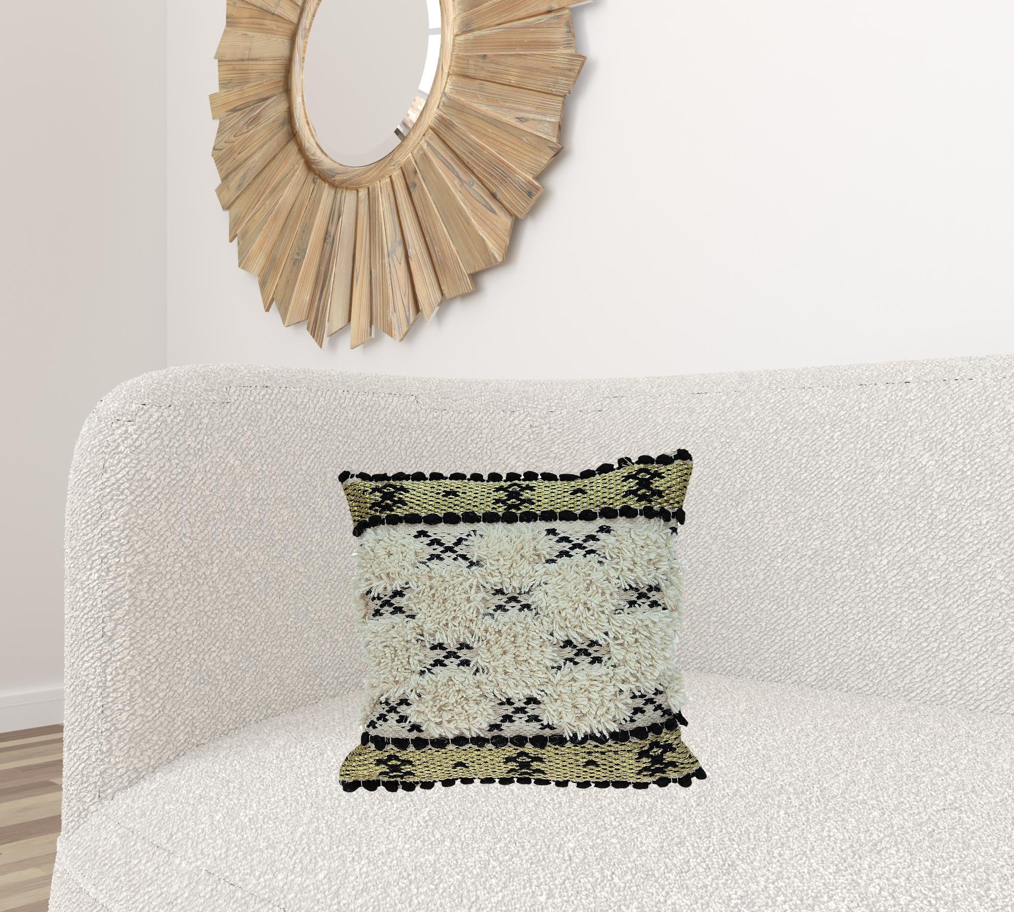 Shaggy Woven Throw Pillow