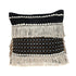 Black And Ivory Textured Throw Pillow