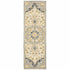 3'X8' Blue And Ivory Bohemian Runner Rug