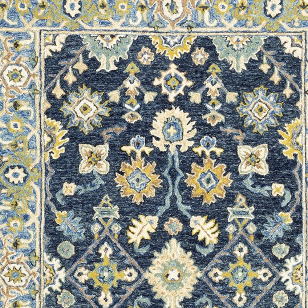 5'X8' Navy And Blue Bohemian Area Rug