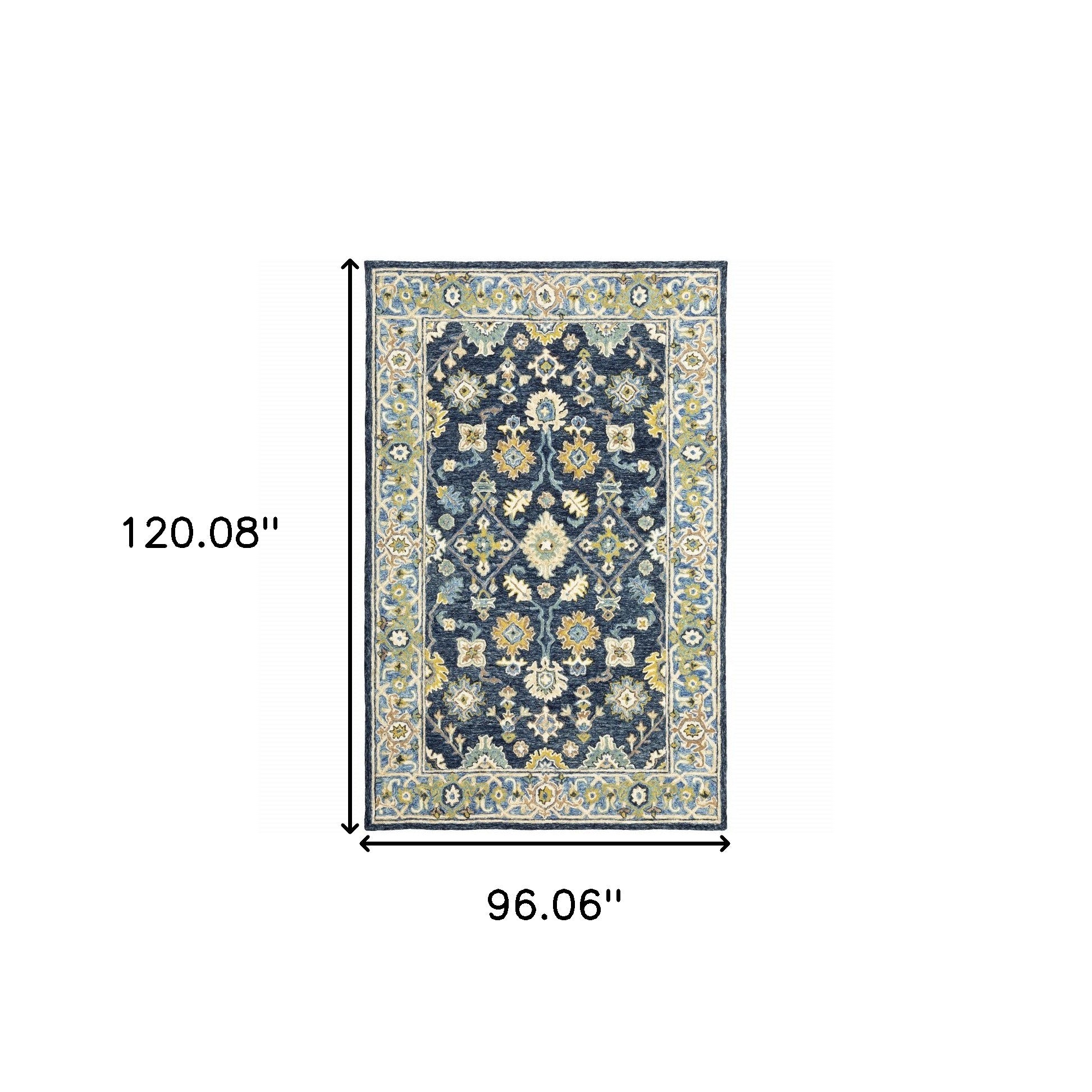 5'X8' Navy And Blue Bohemian Area Rug