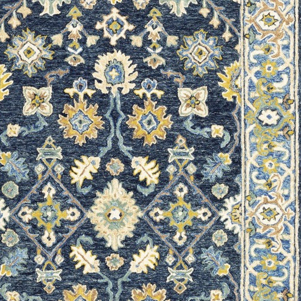 5'X8' Navy And Blue Bohemian Area Rug