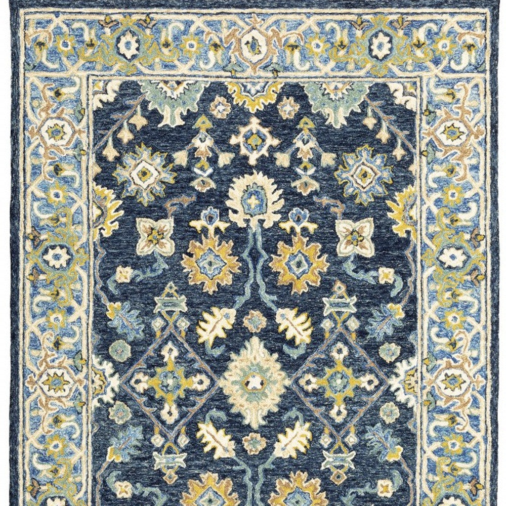 5'X8' Navy And Blue Bohemian Area Rug