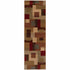 3'X8' Red And Tan Geometric Runner Rug