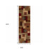 3'X8' Red And Tan Geometric Runner Rug