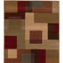 3'X8' Red And Tan Geometric Runner Rug