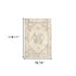 9'X12' Beige And Ivory Center Jewel Area Rug