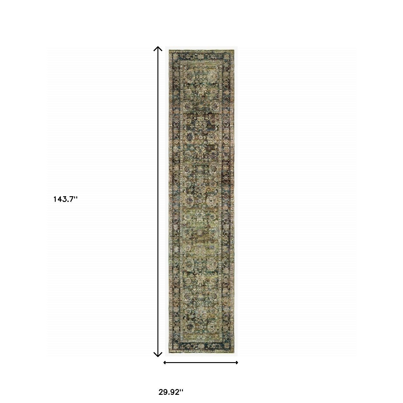 4'X6' Green And Brown Floral Area Rug