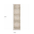 2'X8' Beige And Ivory Medallion Runner Rug