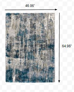 2'X8' Grey And Blue Grey Skies Runner Rug