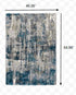 2'X8' Grey And Blue Grey Skies Runner Rug