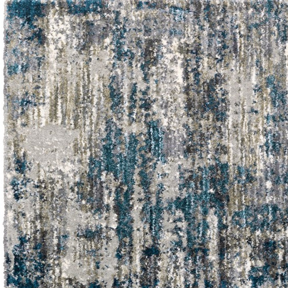 8'X10' Grey And Blue Grey Skies Area Rug