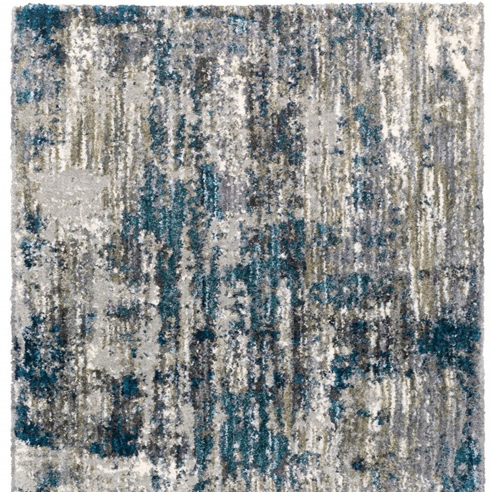 8'X10' Grey And Blue Grey Skies Area Rug