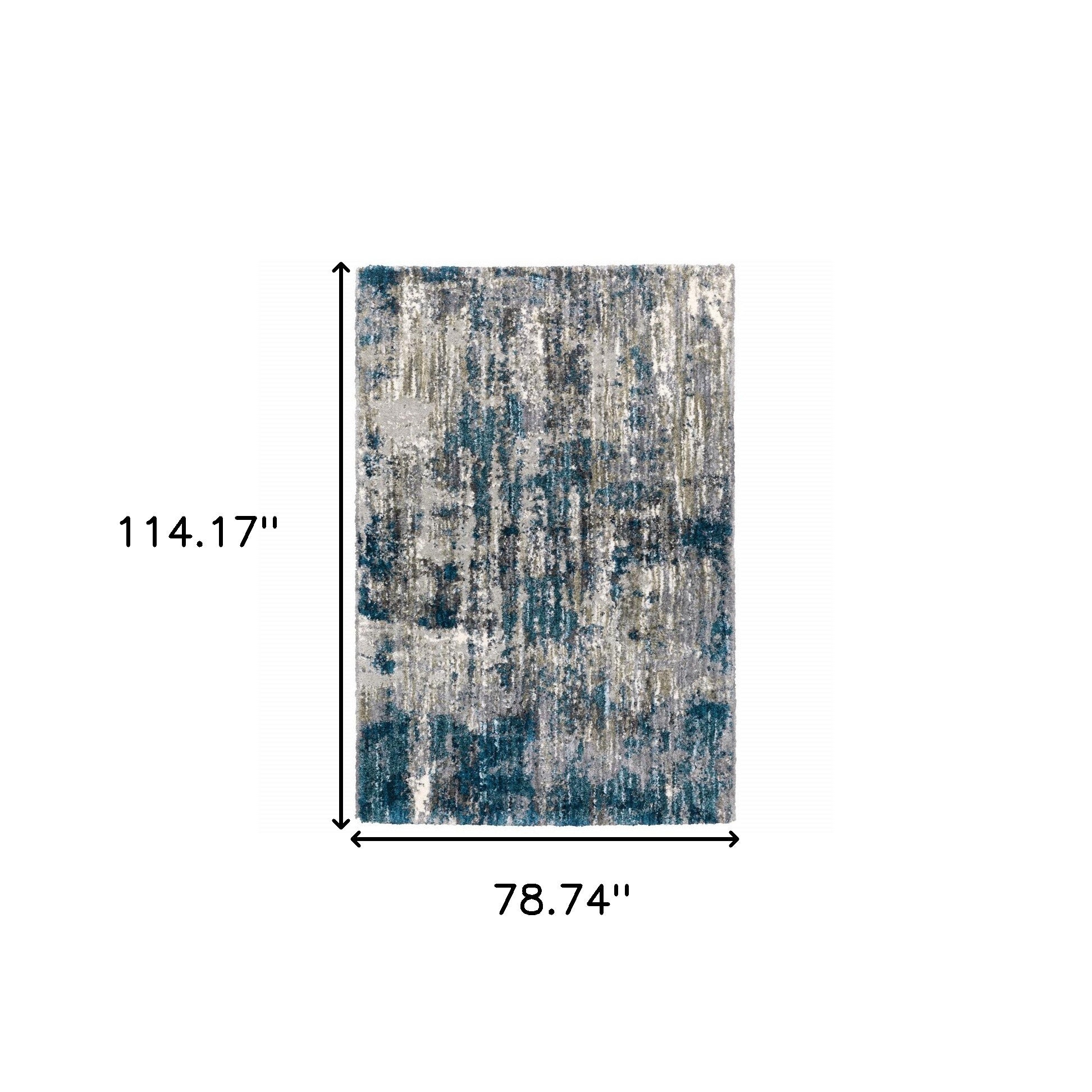 2'X8' Grey And Blue Grey Skies Runner Rug