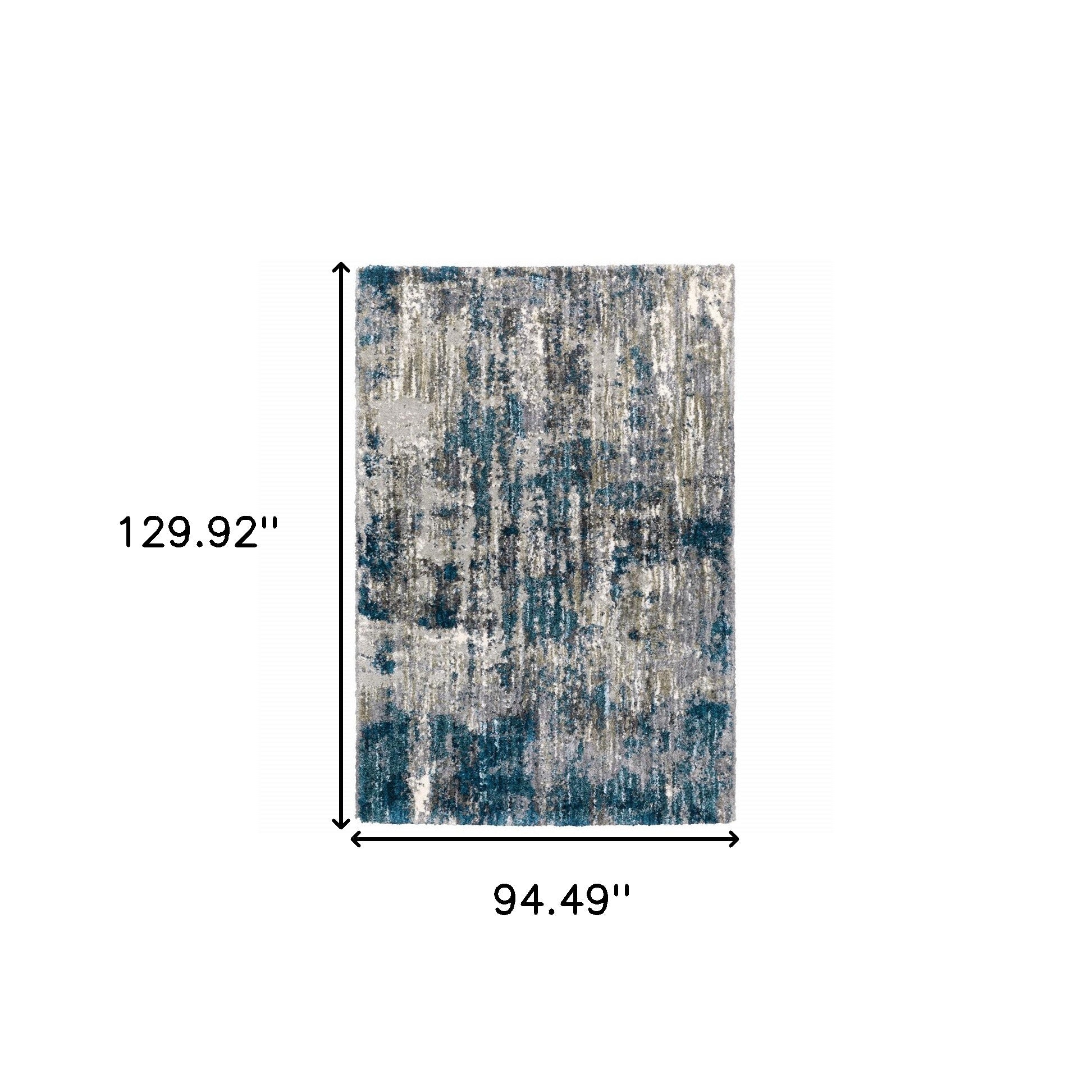 8'X10' Grey And Blue Grey Skies Area Rug