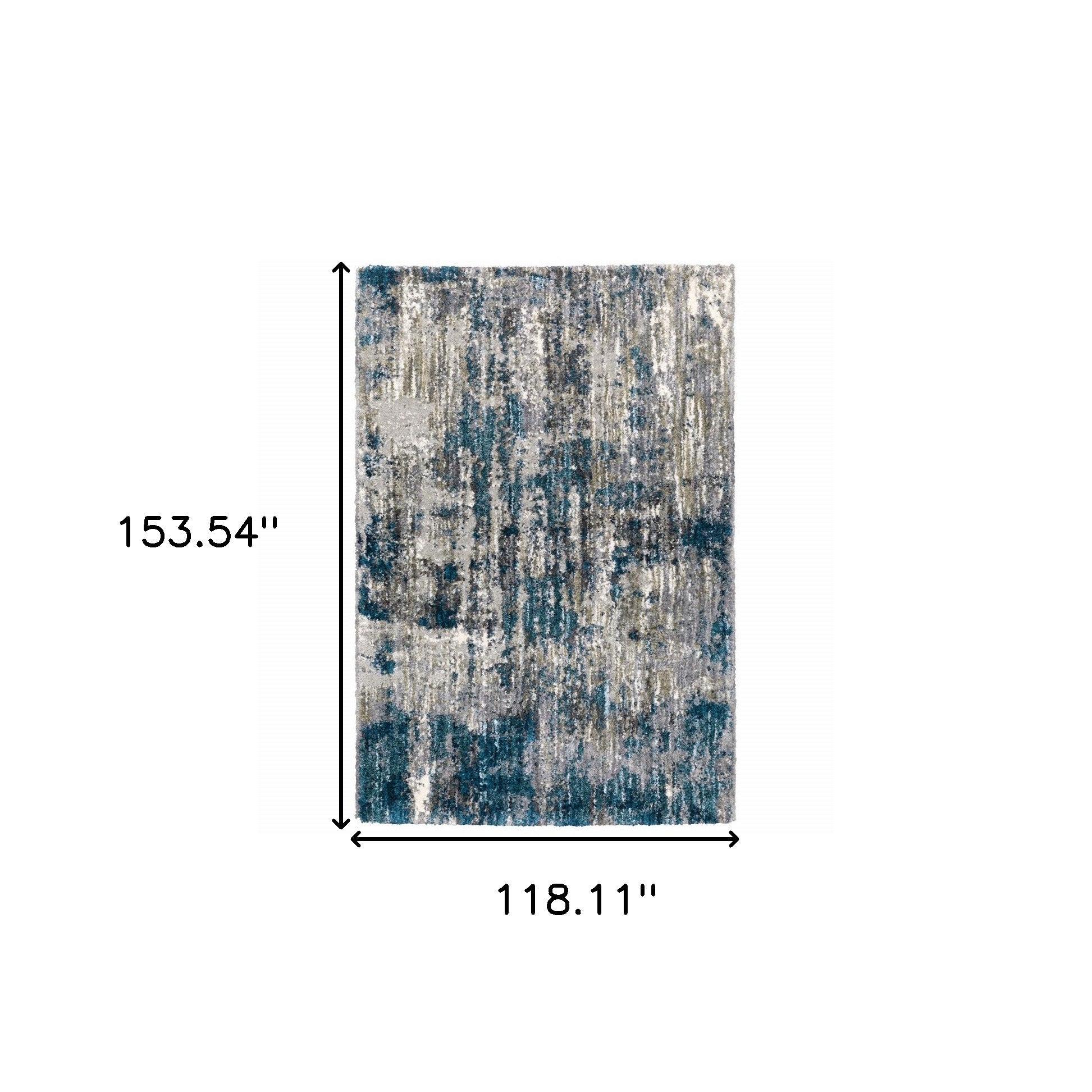 2'X8' Grey And Blue Grey Skies Runner Rug