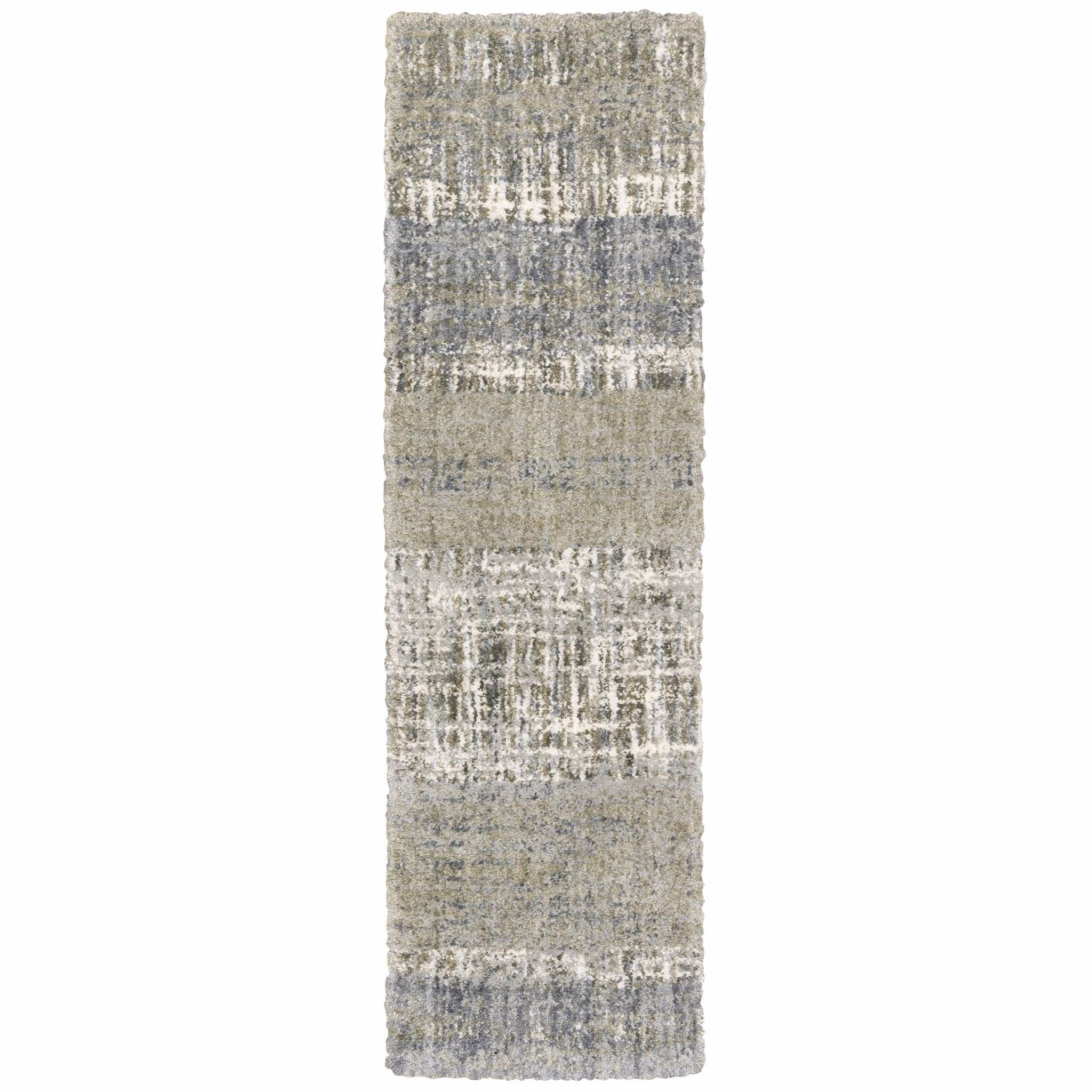 8'X10' Grey And Ivory Abstract Lines  Area Rug