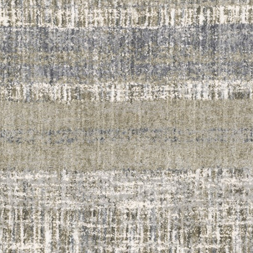 2'X8' Grey And Ivory Abstract Lines  Runner Rug