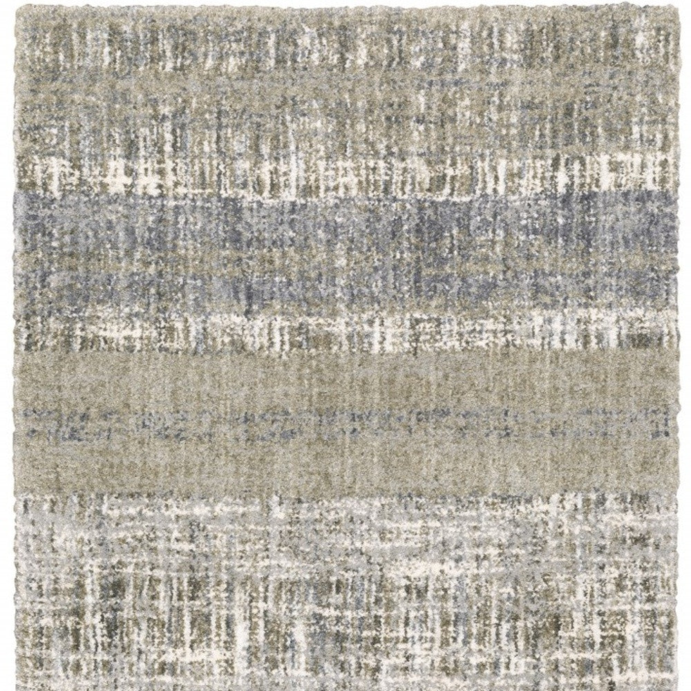 8'X10' Grey And Ivory Abstract Lines  Area Rug