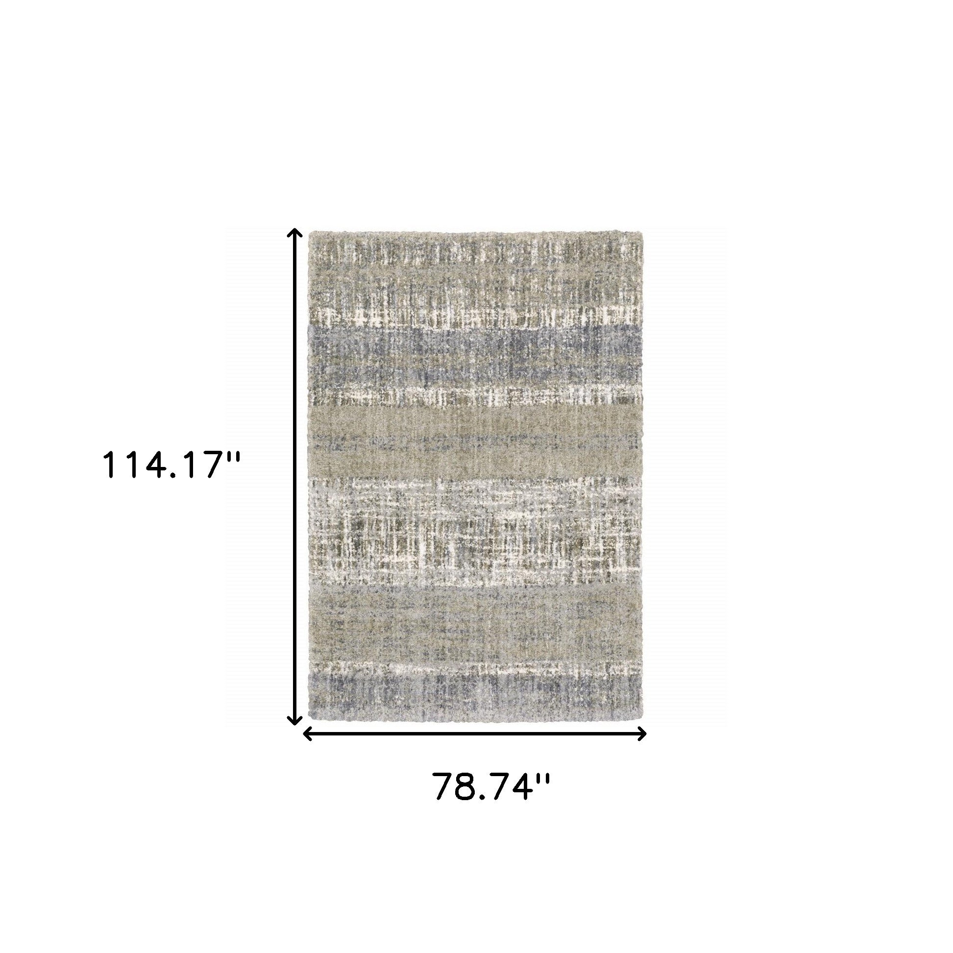 2'X8' Grey And Ivory Abstract Lines  Runner Rug