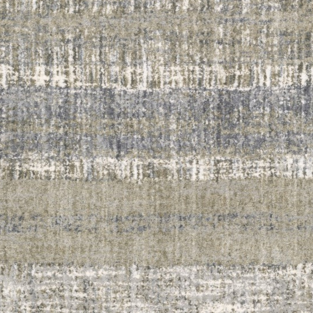 2'X8' Grey And Ivory Abstract Lines  Runner Rug