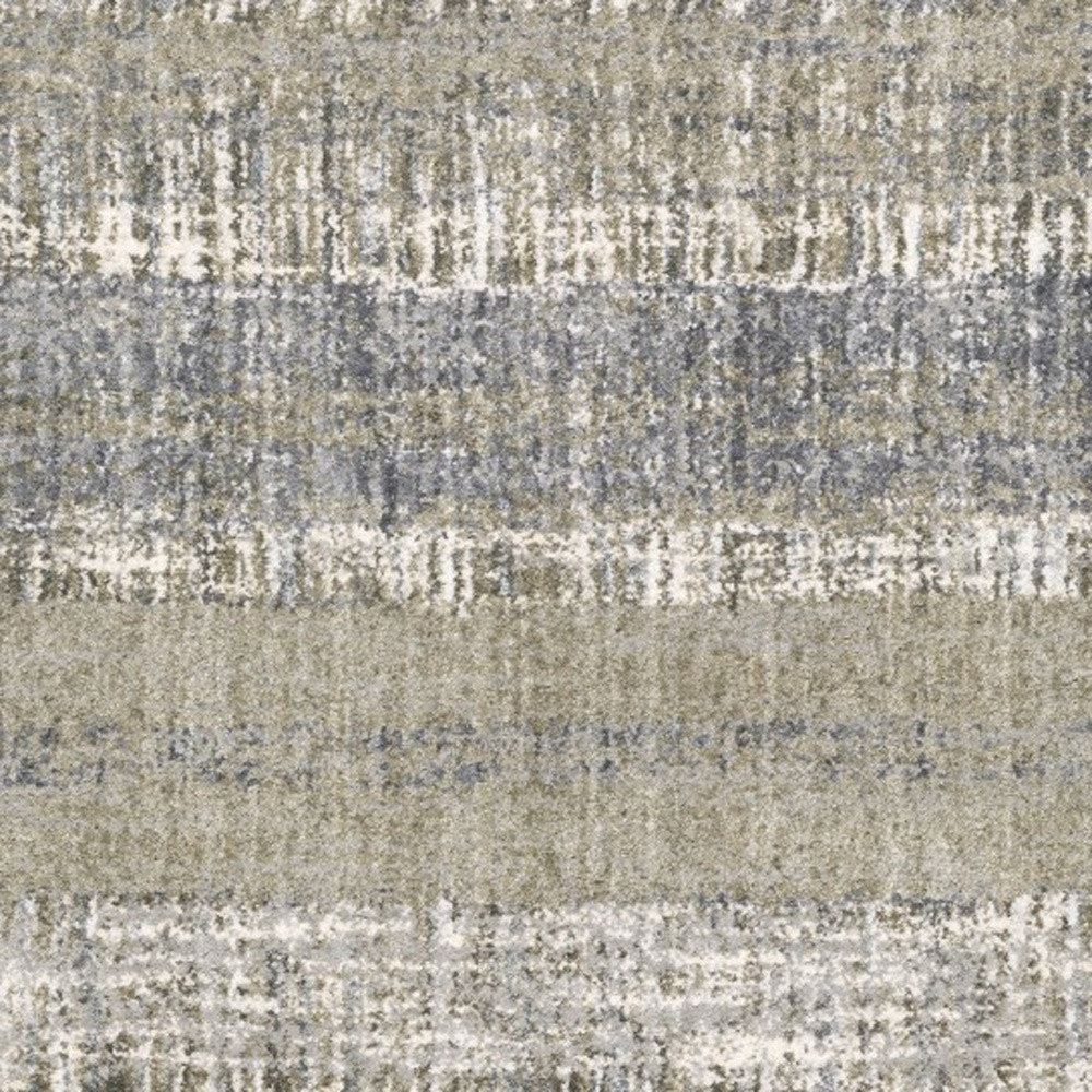 8'X10' Grey And Ivory Abstract Lines  Area Rug