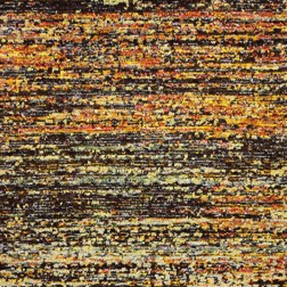 2'X8' Gold And Slate Abstract Runner Rug