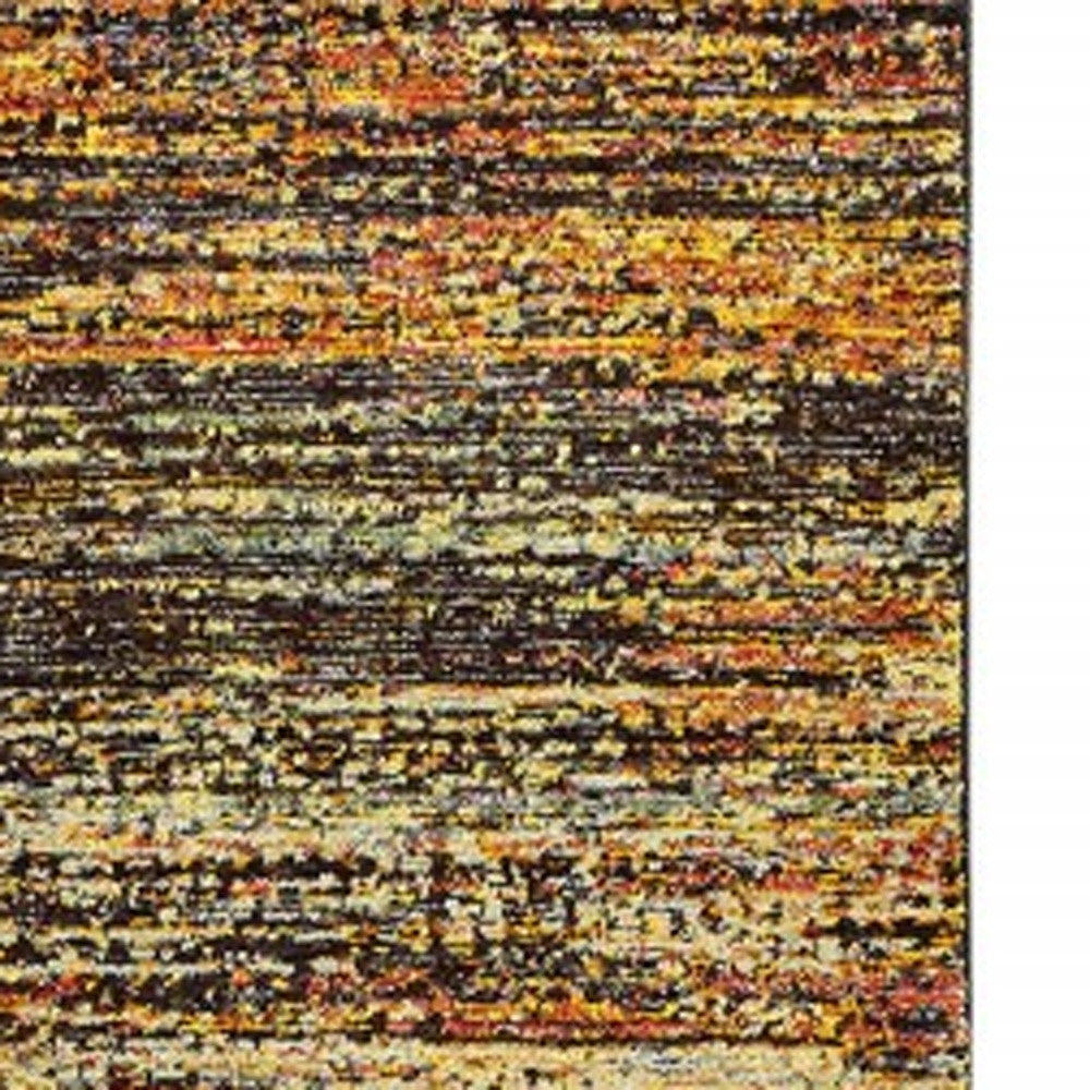 2'X8' Gold And Slate Abstract Runner Rug