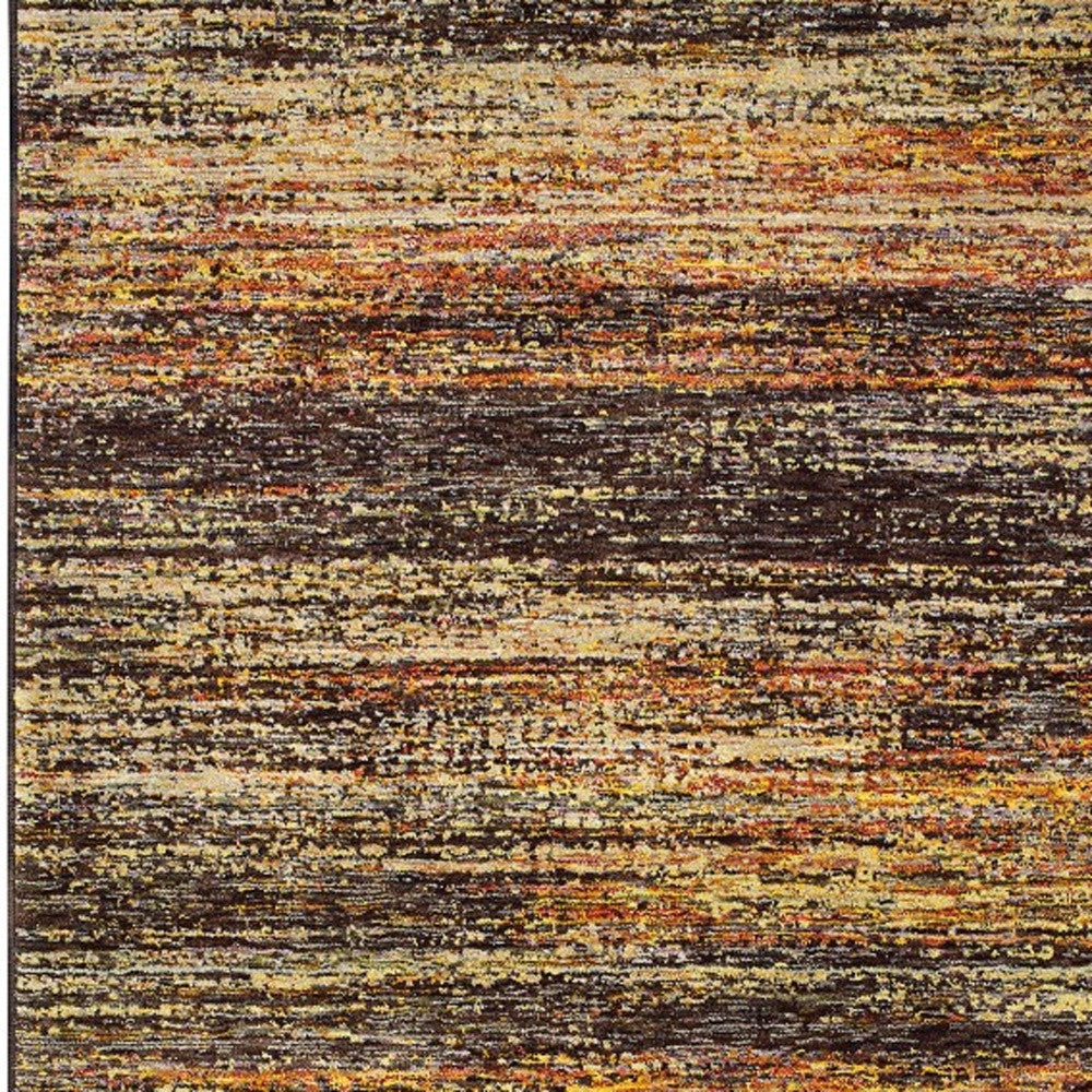 2'X8' Gold And Slate Abstract Runner Rug