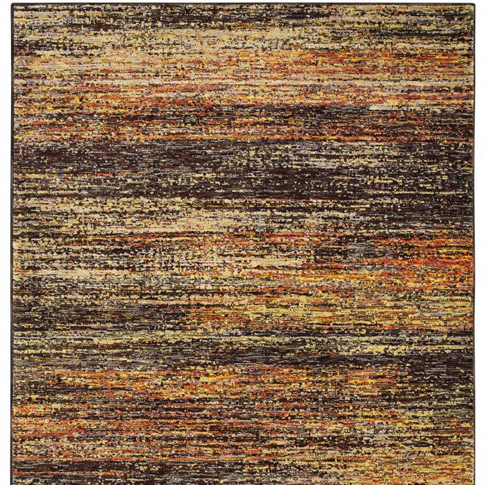 8'X10' Gold And Slate Abstract Area Rug