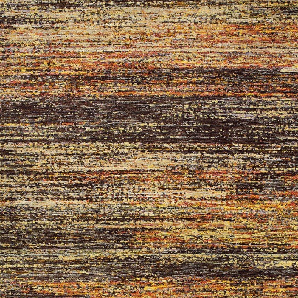 2'X8' Gold And Slate Abstract Runner Rug