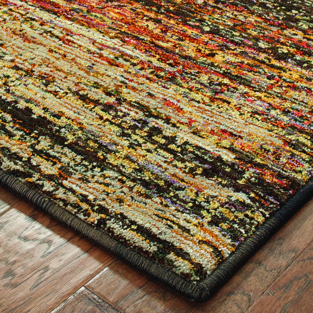 8'X10' Gold And Slate Abstract Area Rug