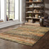 8'X10' Gold And Slate Abstract Area Rug