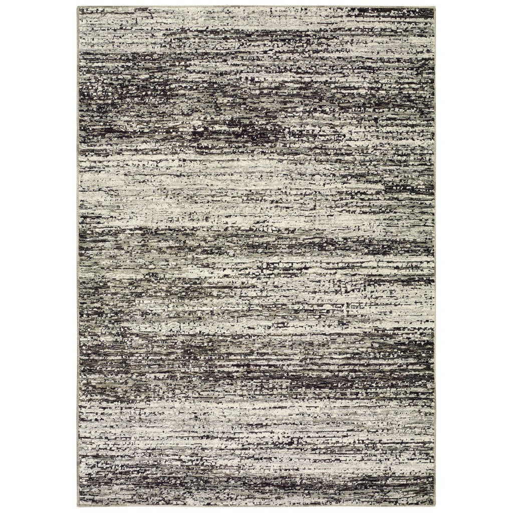 2'X8' Ash And Slate Abstract Runner Rug