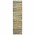 8'X10' Gold And Green Abstract Area Rug