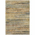 2'X8' Gold And Green Abstract Runner Rug