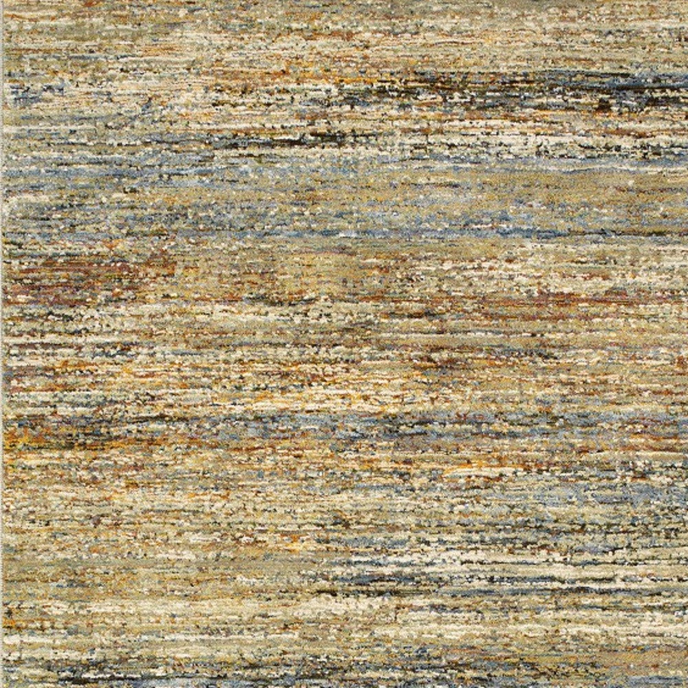 8'X10' Gold And Green Abstract Area Rug