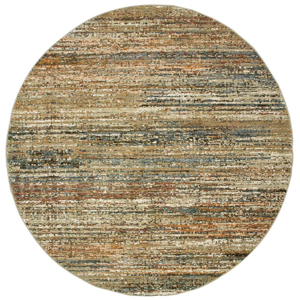 8'X10' Gold And Green Abstract Area Rug