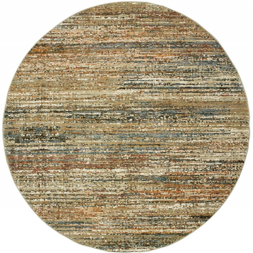 8'X10' Gold And Green Abstract Area Rug