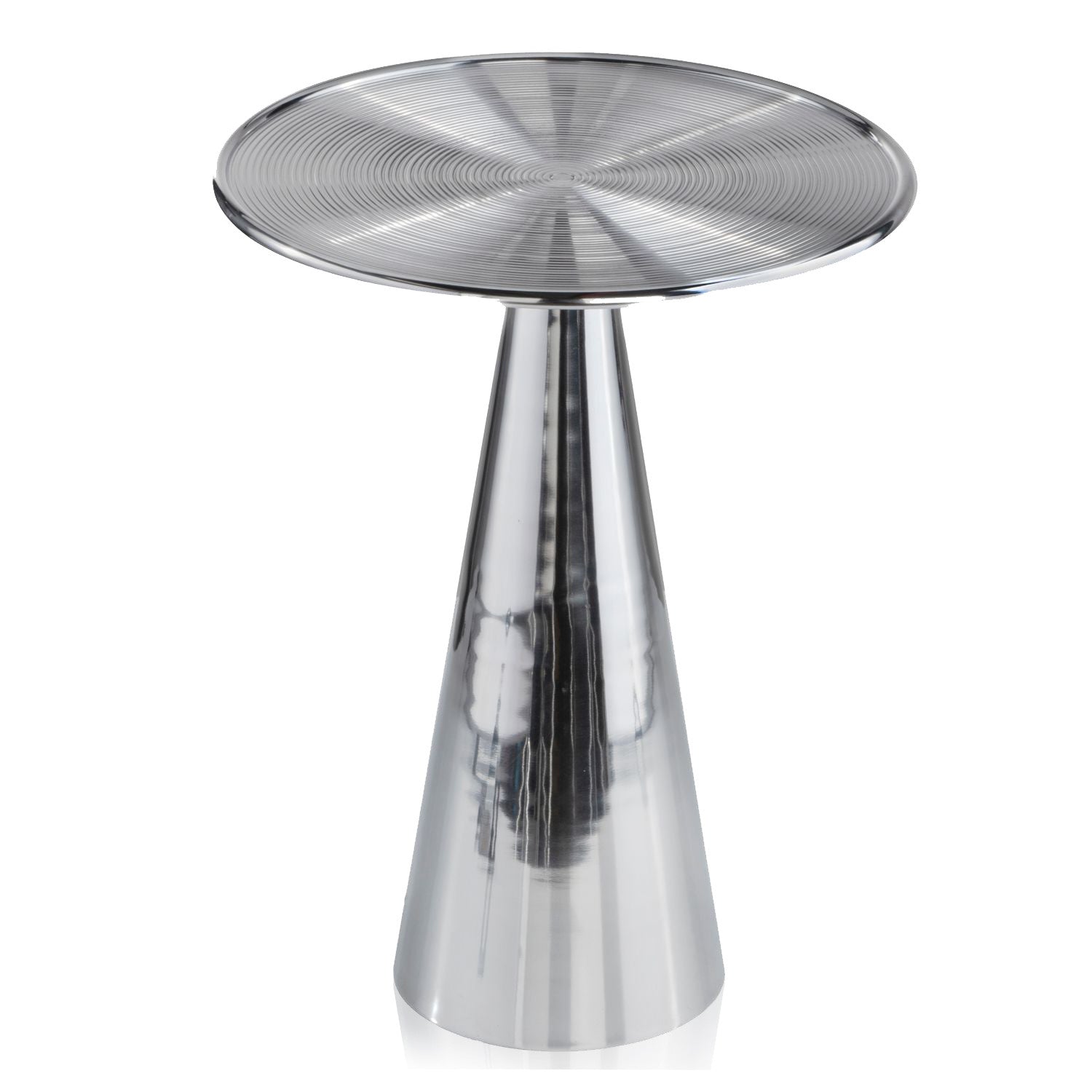 20" Silver Aluminum Round End Table