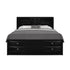 Solid Wood Full Black Eight Drawers Bed