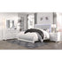 Modern Luxurious White Full Bed With Padded Headboard  Led Lightning