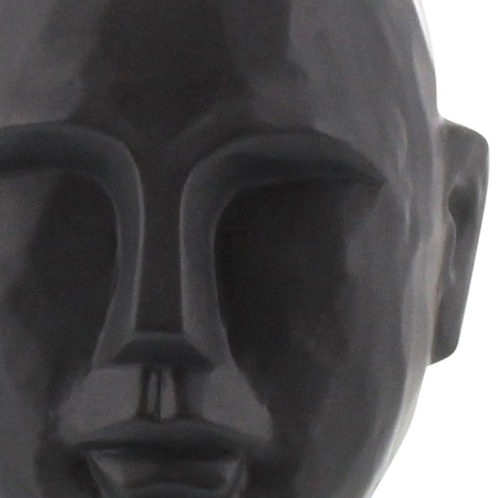 8" Matte Black Ceramic  Bust Decorative Sculpture