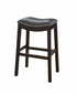 31" Gray And Espresso Faux Leather And Solid Wood Backless Bar Height Bar Chair