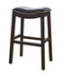 31" Black And Espresso Solid Wood Backless Bar Height Bar Chair