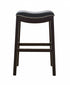 31" Black And Espresso Solid Wood Backless Bar Height Bar Chair